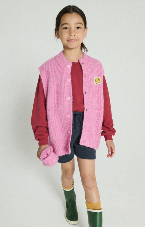 East cardigan vest - Pink bubble melange