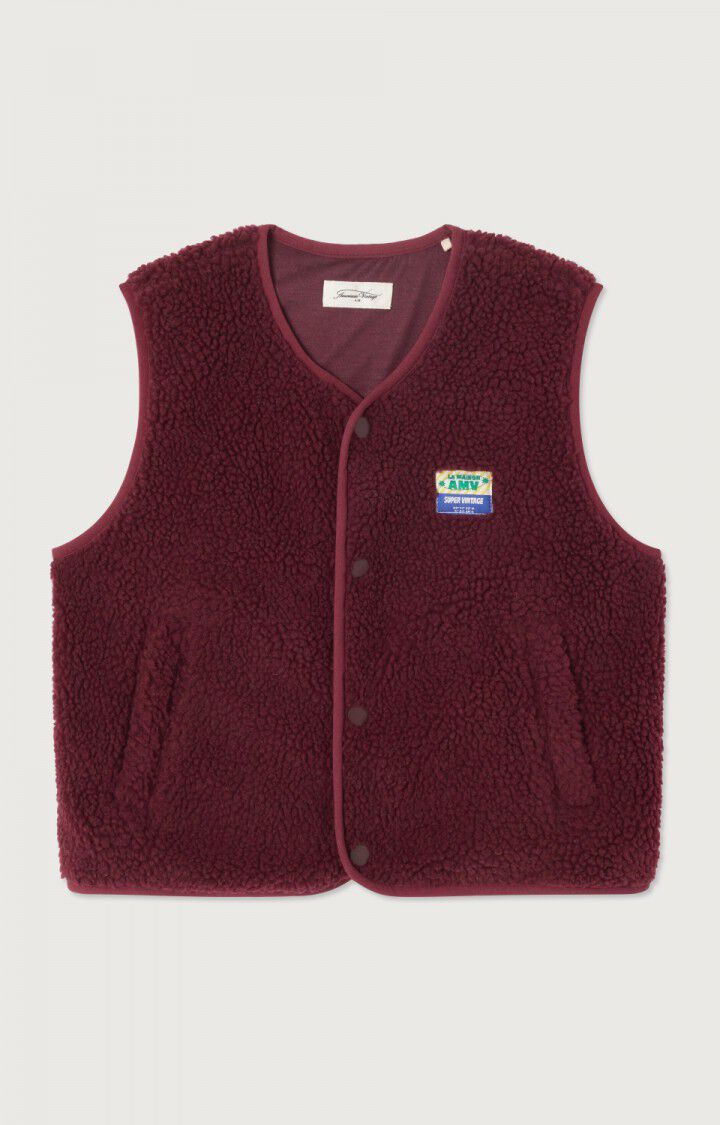 Hoktown pile vest kids - Burgundy melange