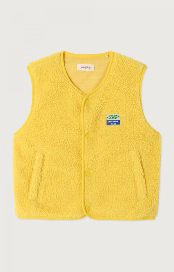 Hoktown pile vest kids - Daffodil yellow