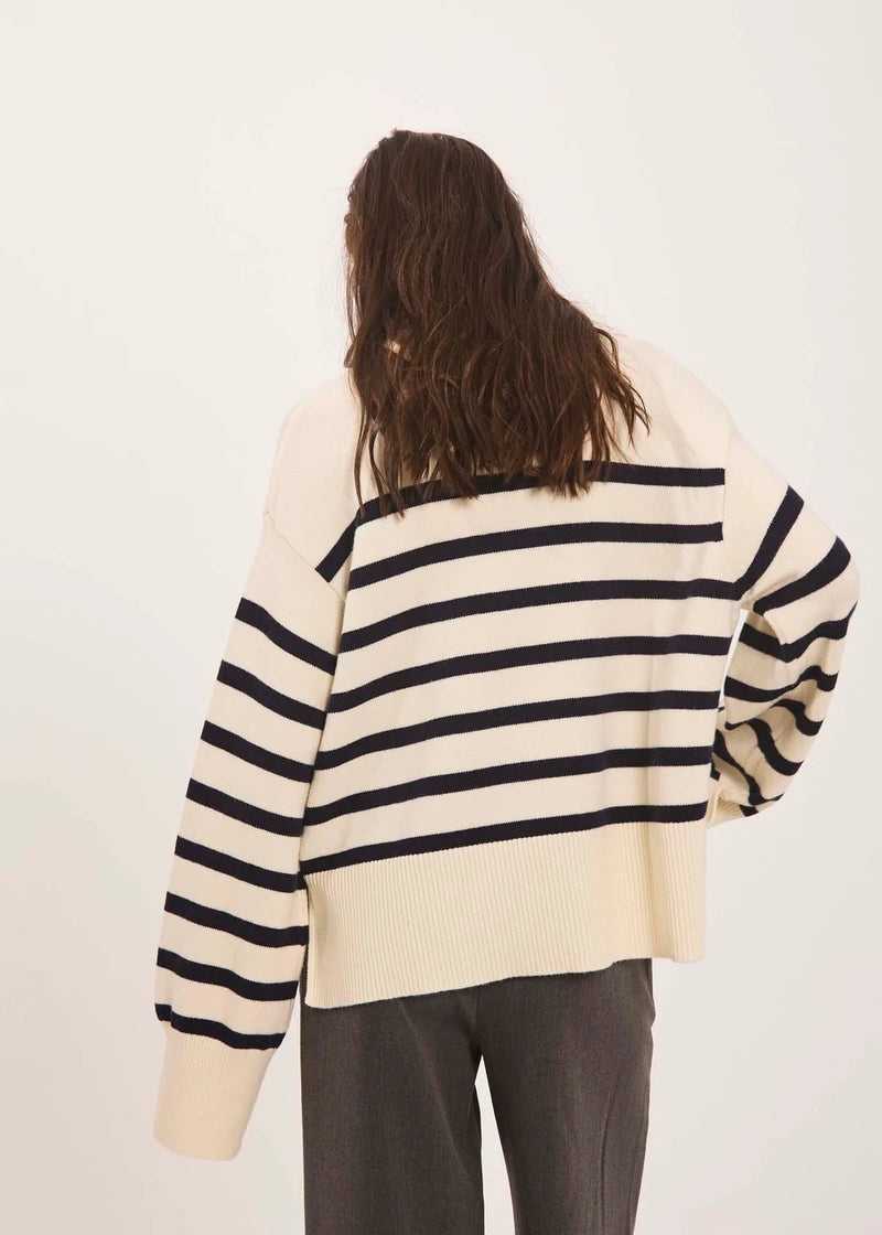 Lindsay striped jumper - Cream/navy