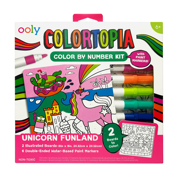 Ooly - Colortopia Paint Marker By Number Kit - Unicorn Funland (8 PC Set)