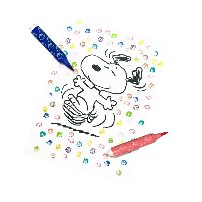 OOLY x Peanuts Double-Ended Brush & Stamp Markers - Set of 12