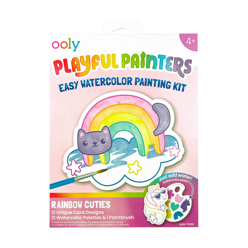 Ooly - Playful Painters: Easy Watercolor Painting Kit - Rainbow Cuties