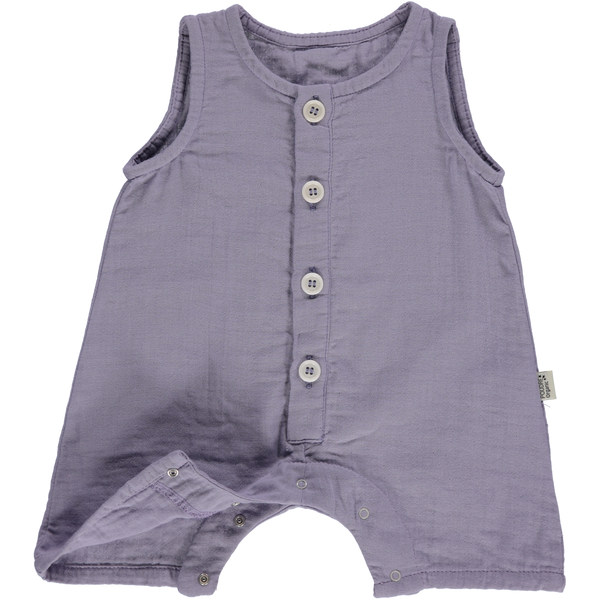 Muslin button onesie - Lavender