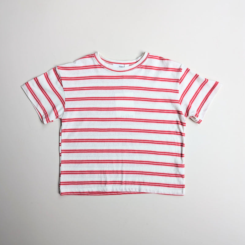 Striped tee - Cream/red/pink