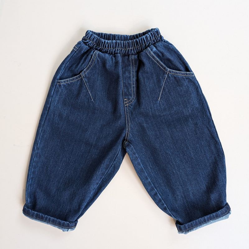 Roco balloon denim pants - Dark blue