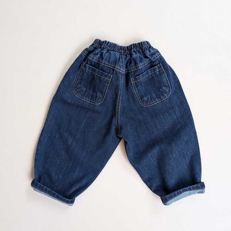 Roco balloon denim pants - Dark blue