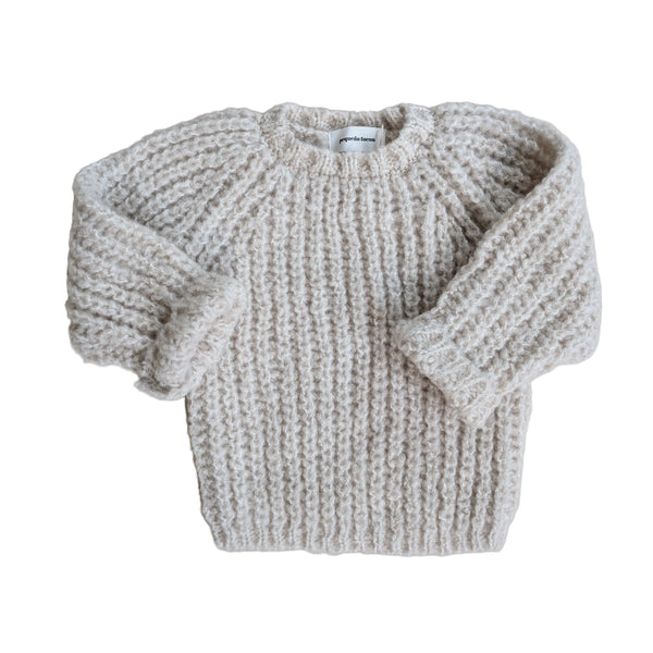 Fluffy knit jumper - Tostado