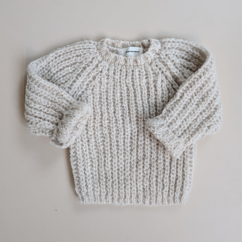 Fluffy knit jumper - Tostado