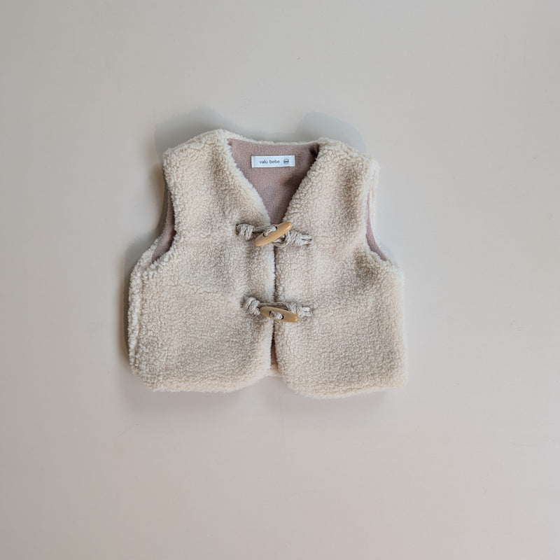 Fleeced teddy vest - Beige