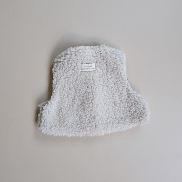 Bebe check fluffy vest - Cream