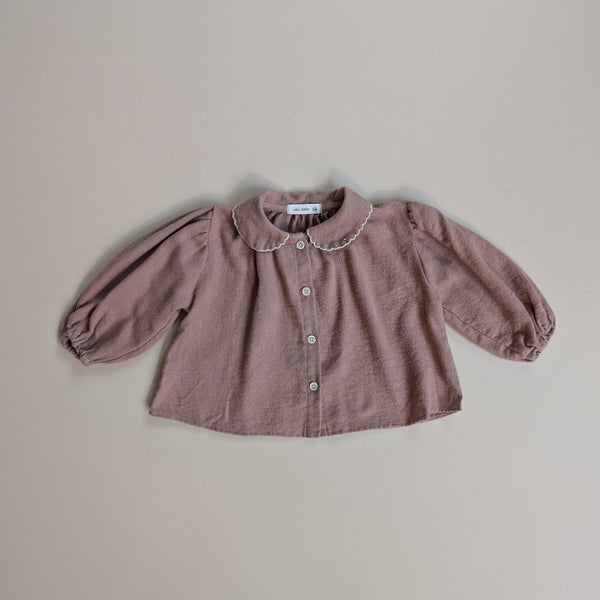 Flanel collar blouse - Old pink