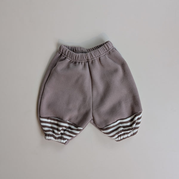 Striped fleece jogger pants - Brown