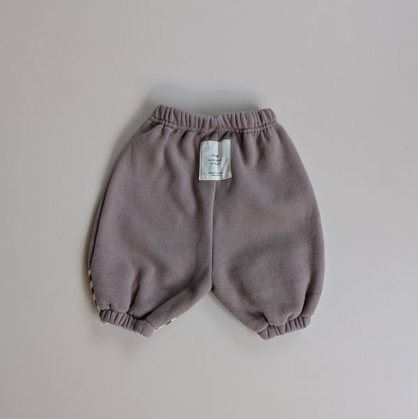 Striped fleece jogger pants - Brown