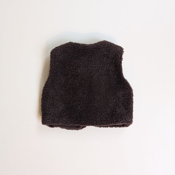 Fleeced teddy vest - Brown