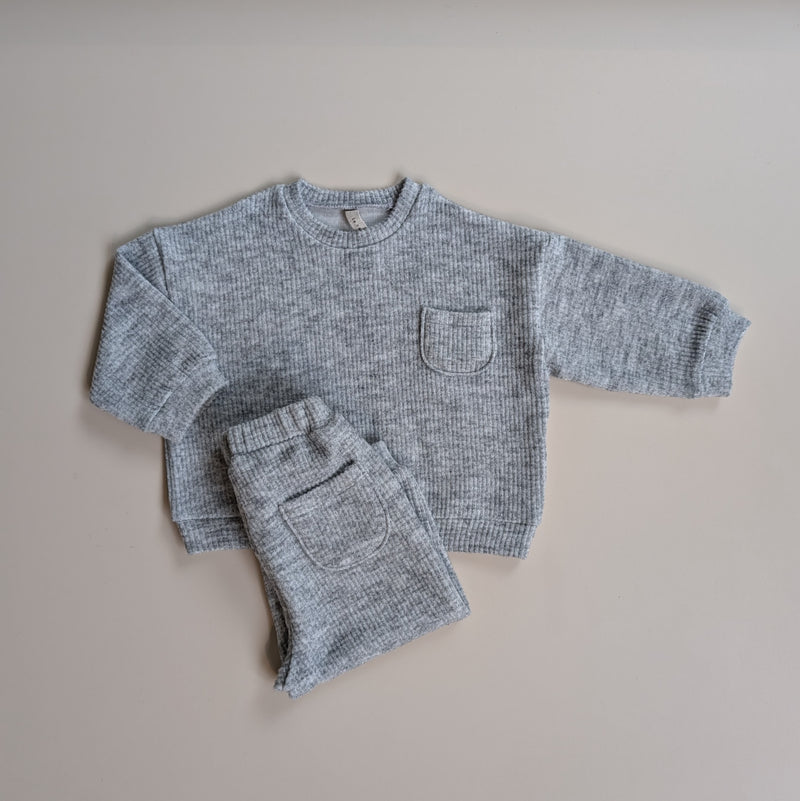 Soft rib set - Light grey melange