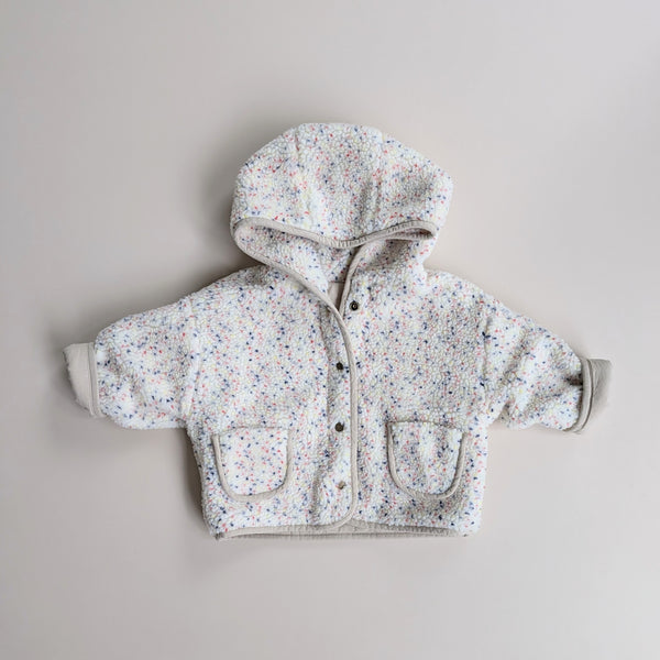 Speckle reversible teddy jacket - Cream