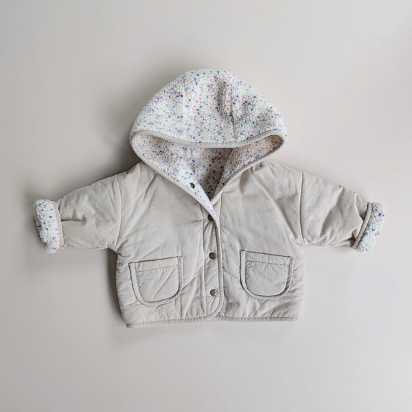 Speckle reversible teddy jacket - Cream