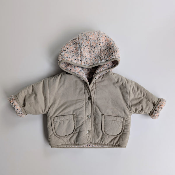 Speckle reversible teddy jacket - Camel