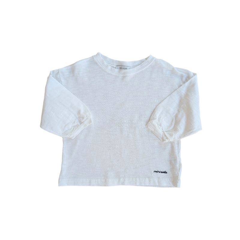 Cotton slub long sleeves tee - Ivory