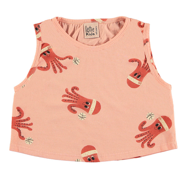 Octopuses cropped top - Rose