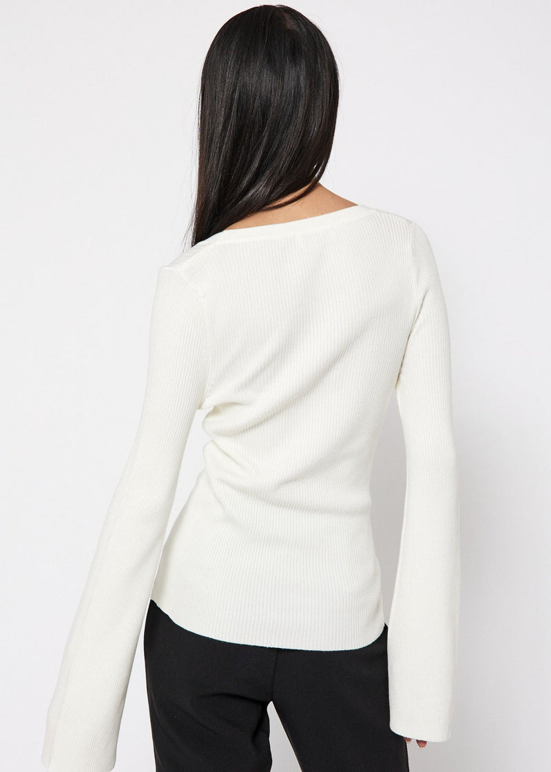 Sherry knit rib blouse - Off white