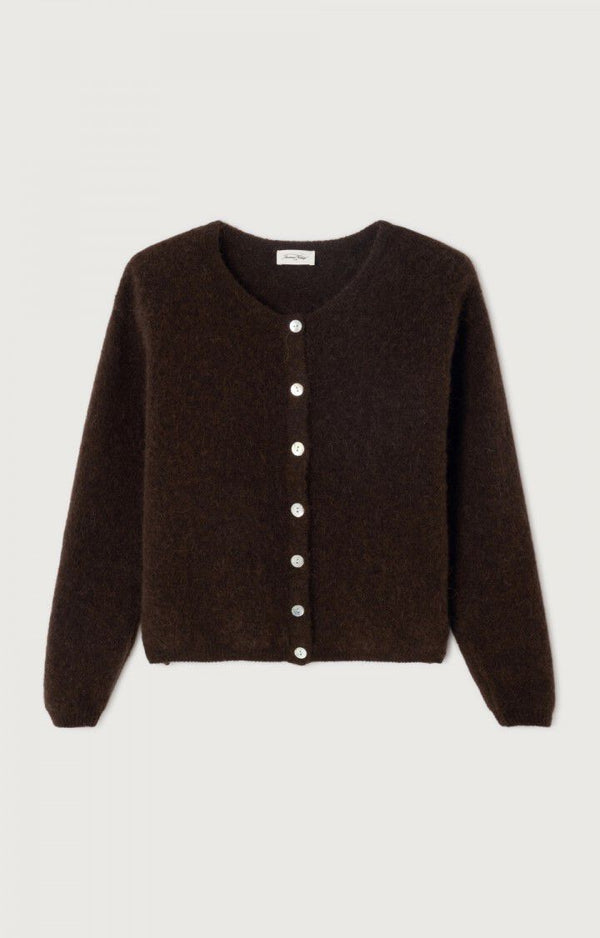 Vitow cardigan - Dark brown melange