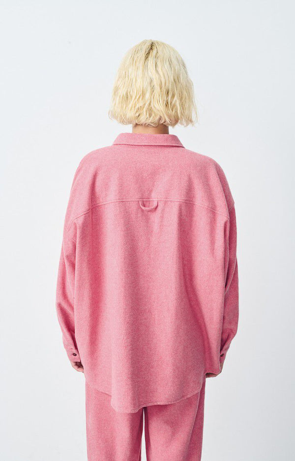 Oversized flanel shirt Vylow - Pink melange