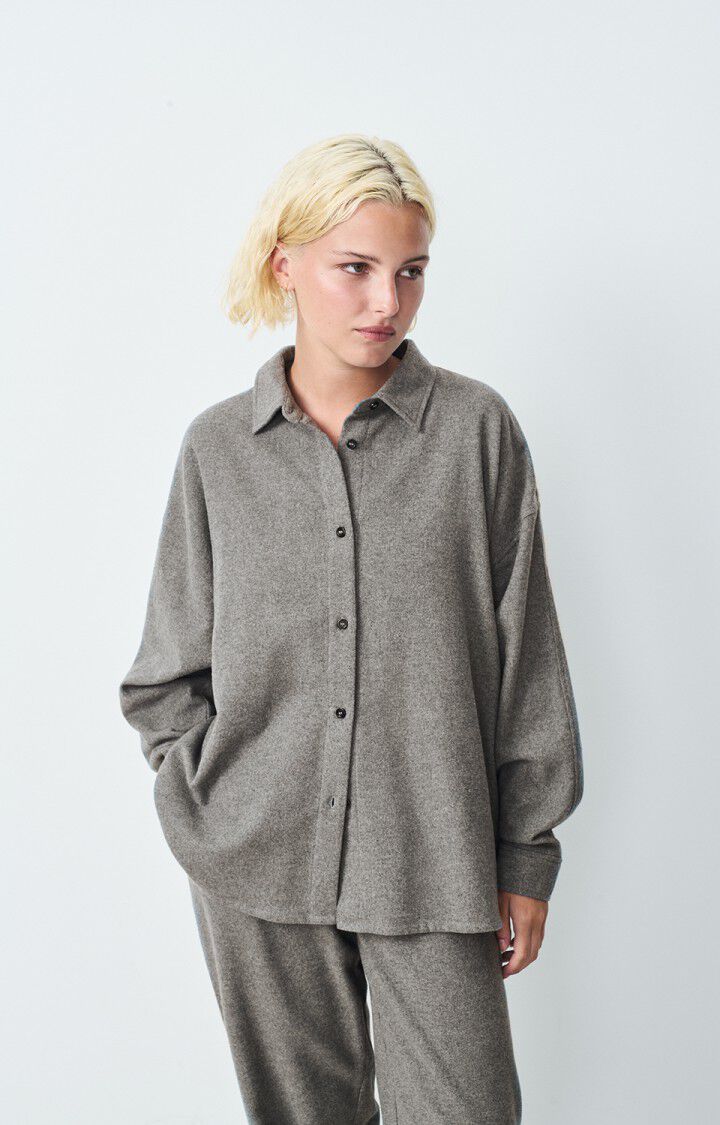 Oversized flanel shirt Vylow - Grey melange