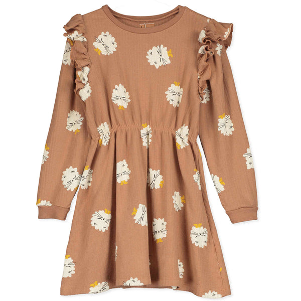 Kitten ruffle dress - Camel