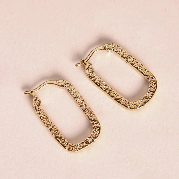 Brune hammered hoop earrings - Gold