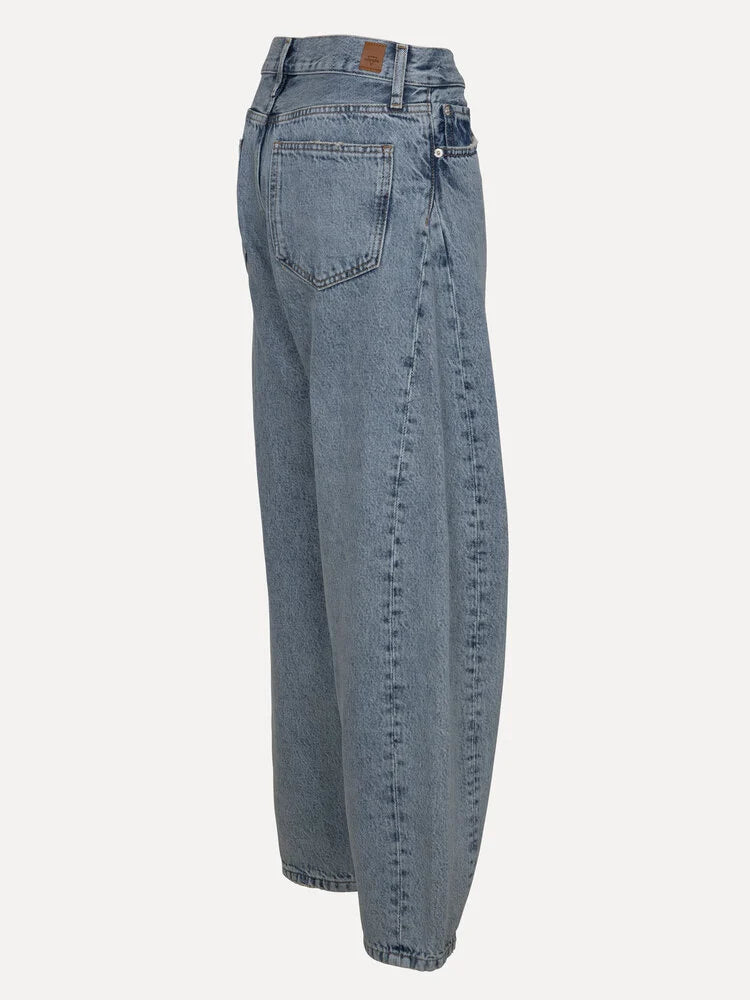 Meryl balloon denim pants - Medium blue
