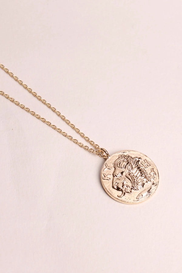 Peya lion pendant necklace - Gold