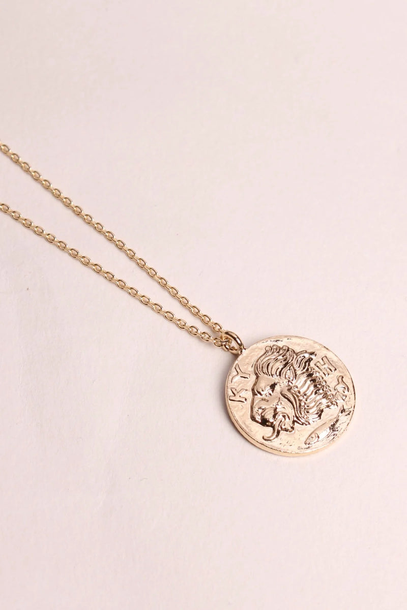 Peya lion pendant necklace - Gold