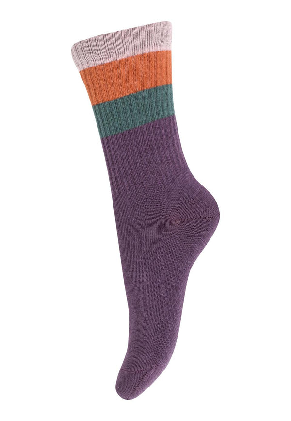 Wide stripes socks - Hortensia