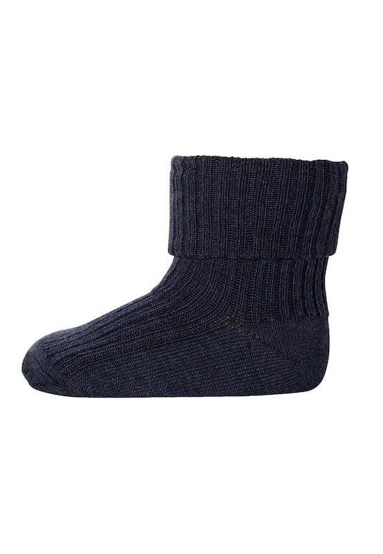 Wool rib socks - Dark denim melange