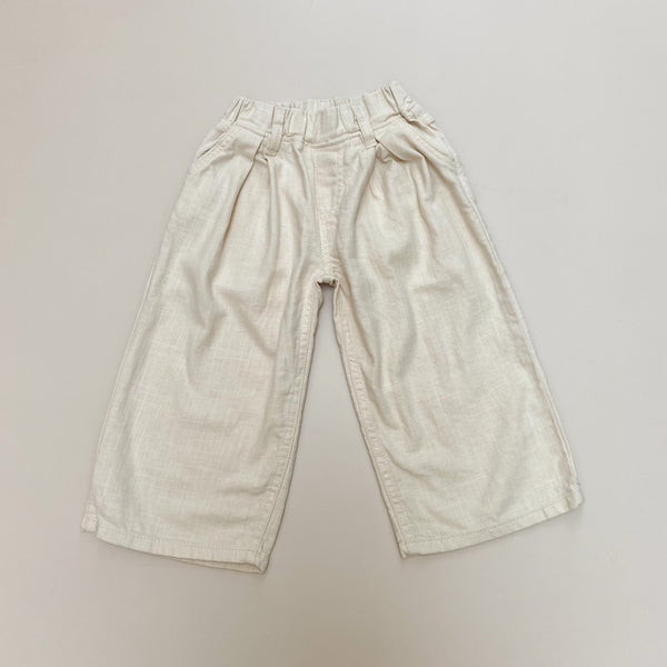 Wide leg linen pants - Cream