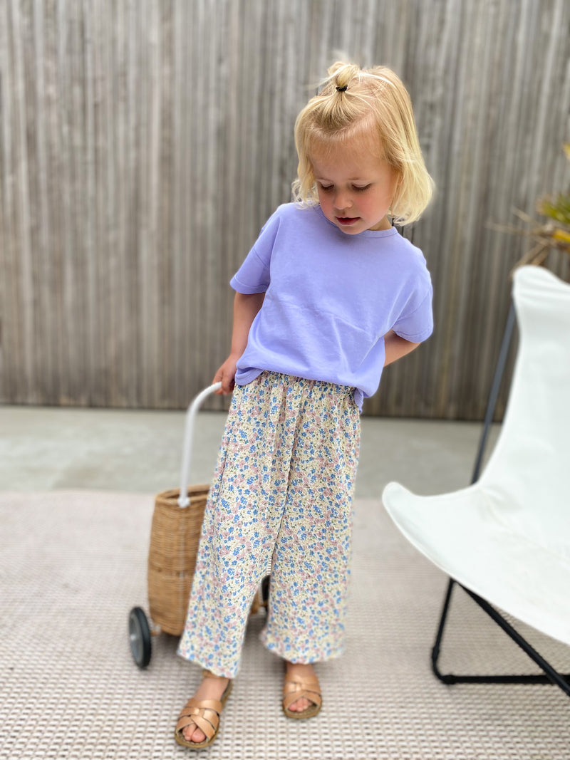 Rose summer pants - Pink/blue