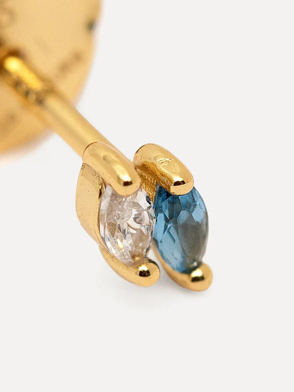 Jolie marquise blue stud earring - Blue