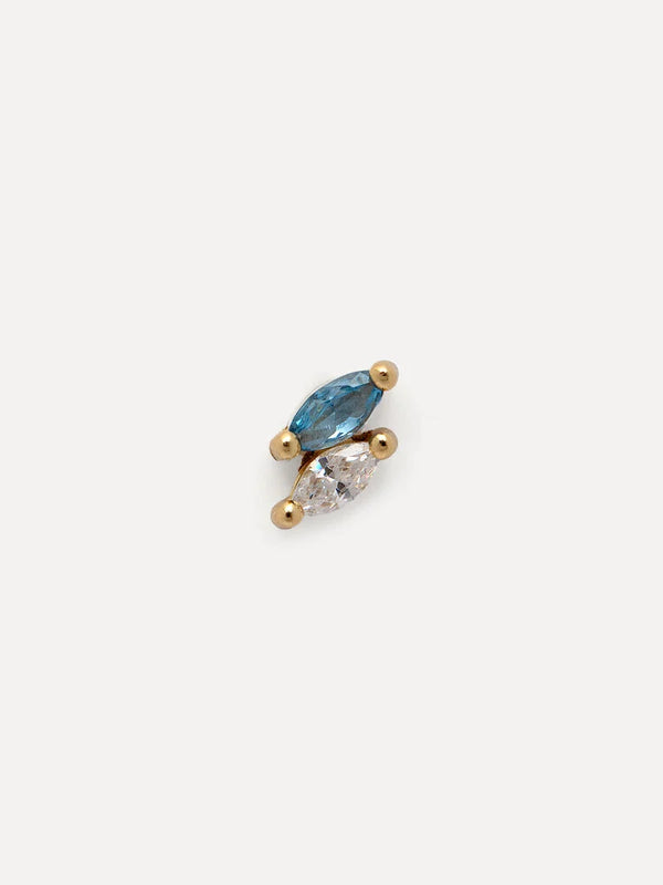 Jolie marquise blue stud earring - Blue
