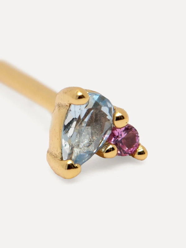 Jolie mix stud earring - Pink/blue