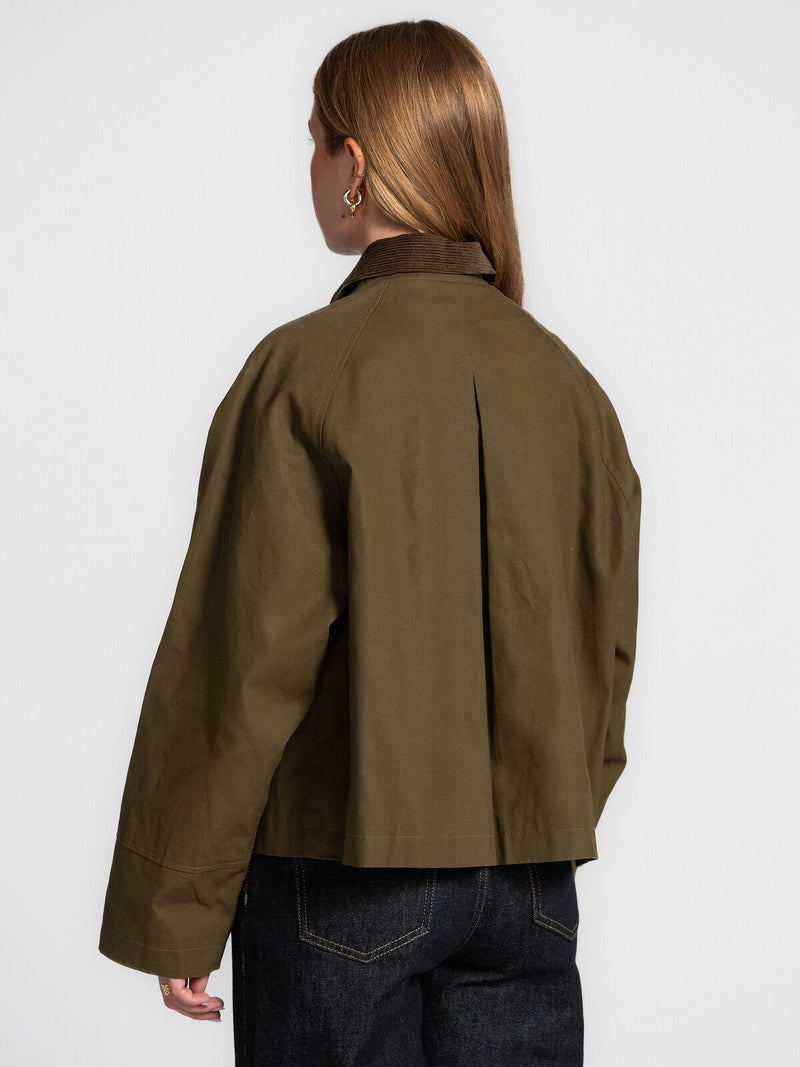Marlissa  Coated Jacket - Khaki