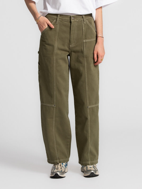 Mill contrast stitch jeans - Khaki