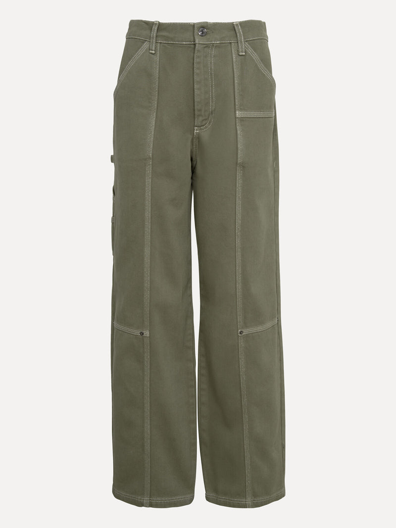 Mill contrast stitch jeans - Khaki