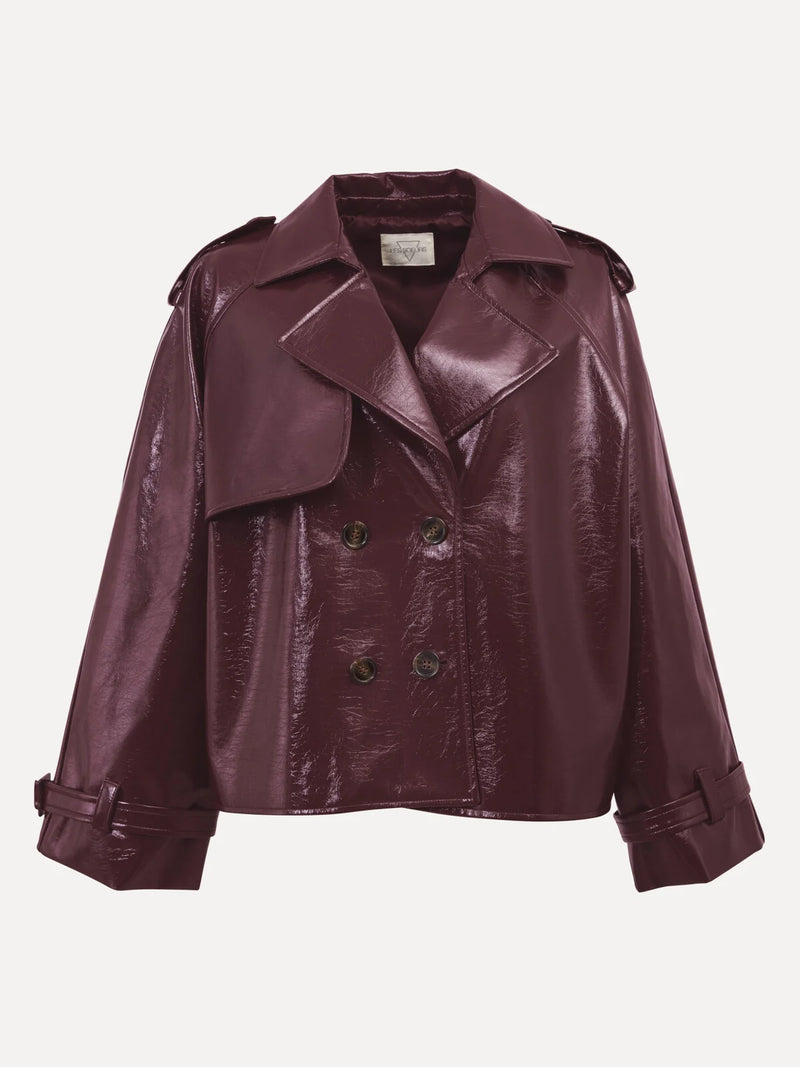 Adriaan vegan leather trench - Bordeaux