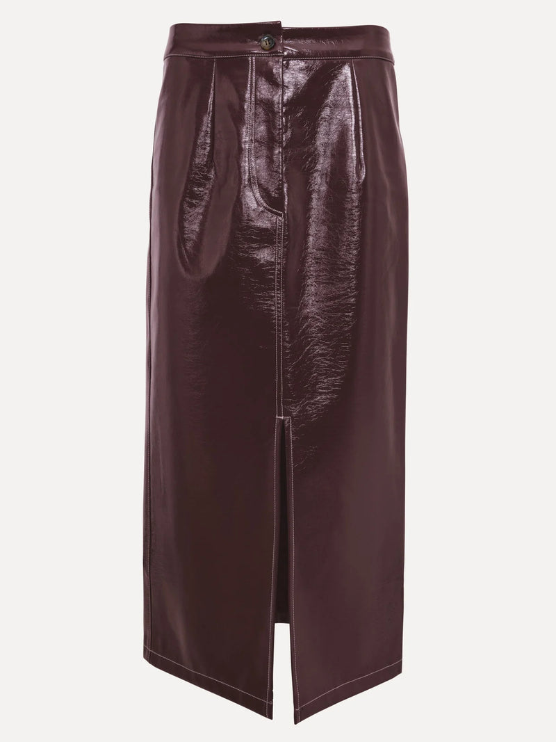 Alexia vegan leather skirt - Bordeaux