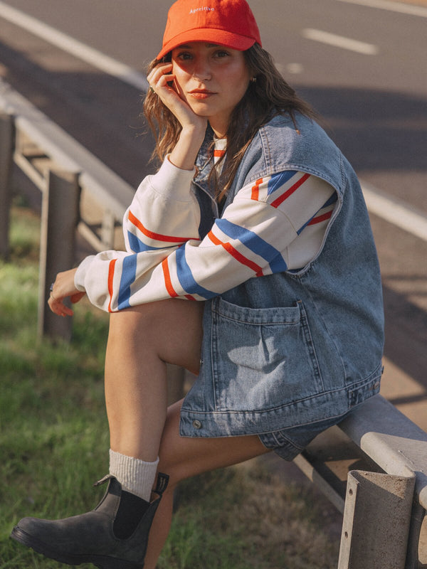 Maxime longsleeve piqué tee - Ecru