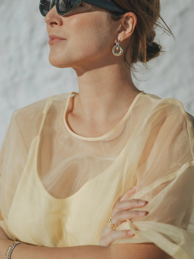Antonio organza top - Butter yellow