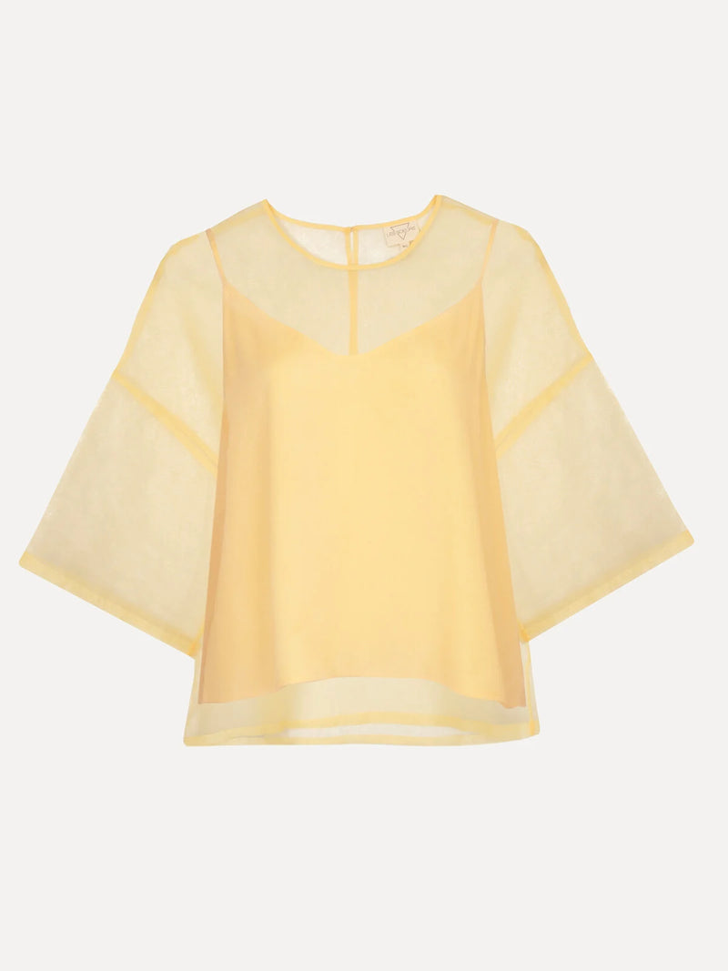 Antonio organza top - Butter yellow