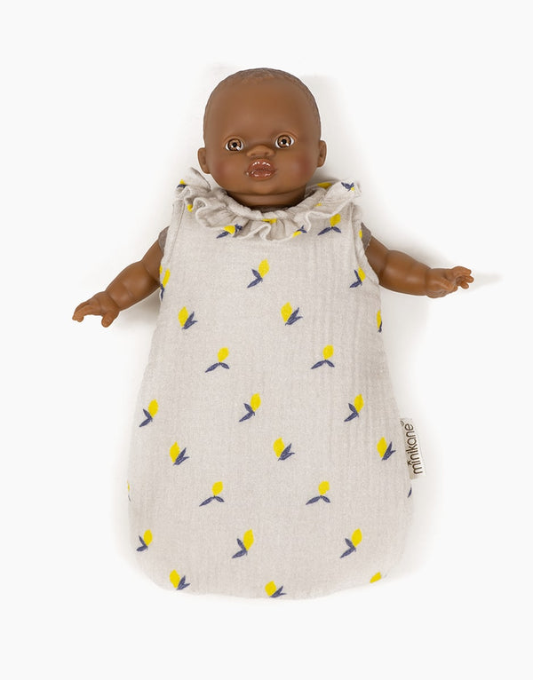 Babies doll sleeping bag - Lemon collar
